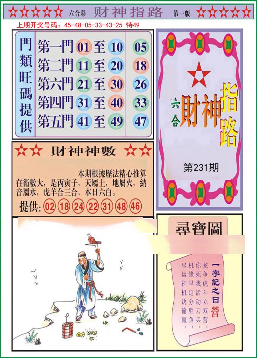 2024231期财神指路A