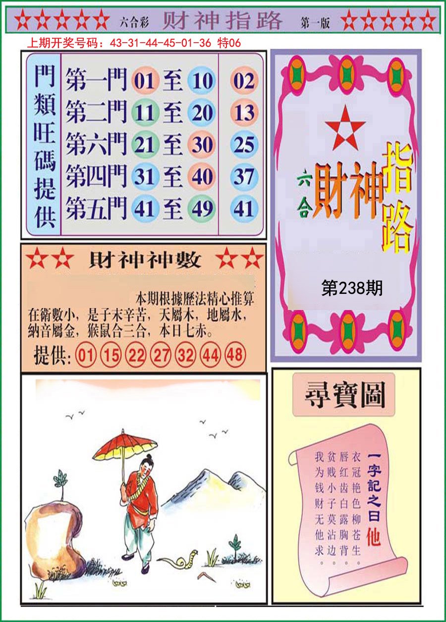 2024238期财神指路A