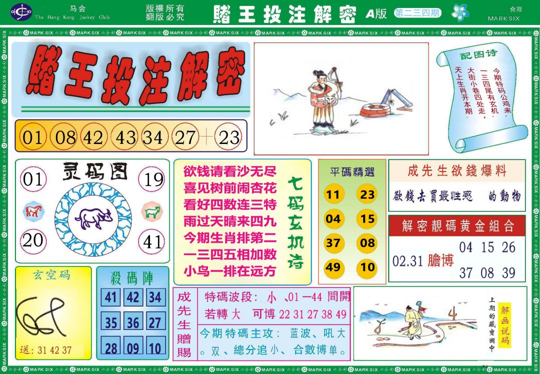 2024234期赌王投注解密