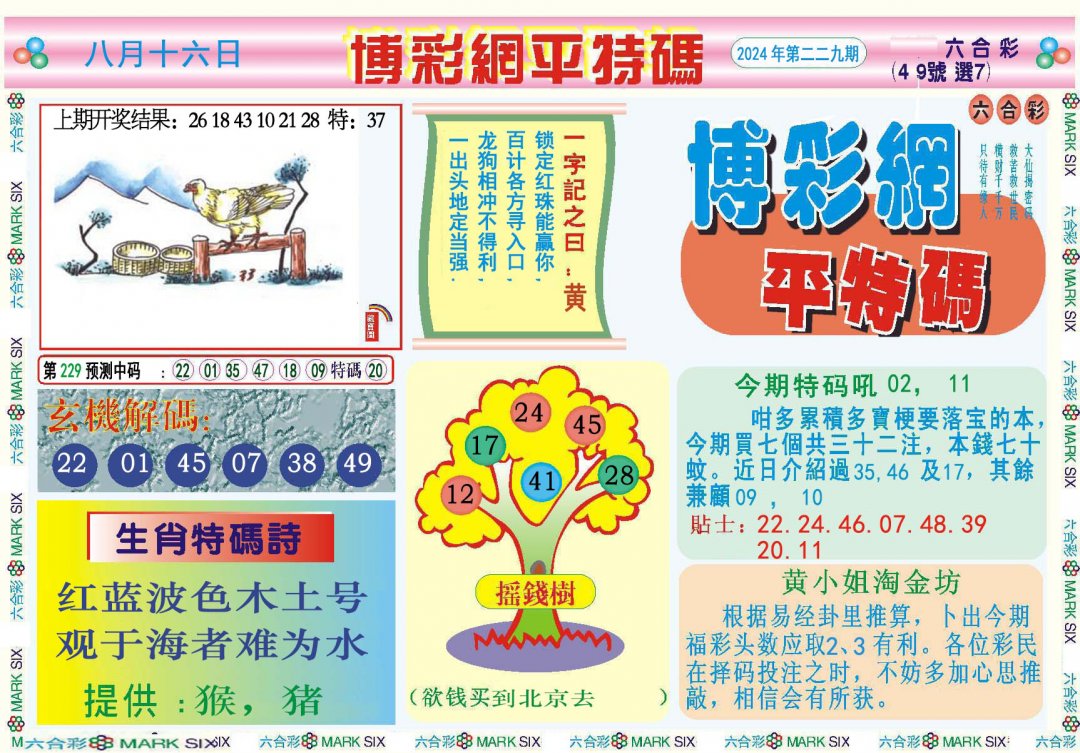 2024229期博彩网平特报