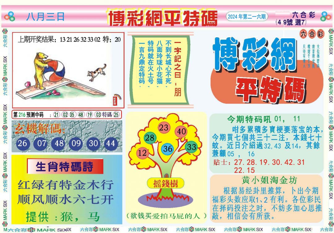 2024216期博彩网平特报