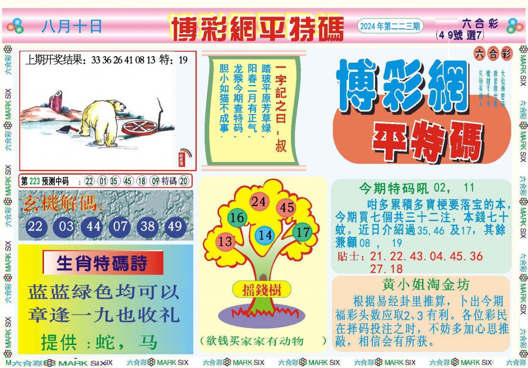 2024223期博彩网平特报