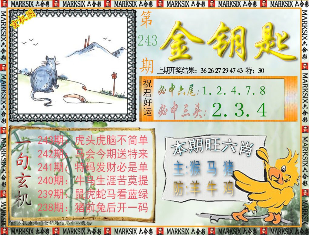 2024243期金钥匙