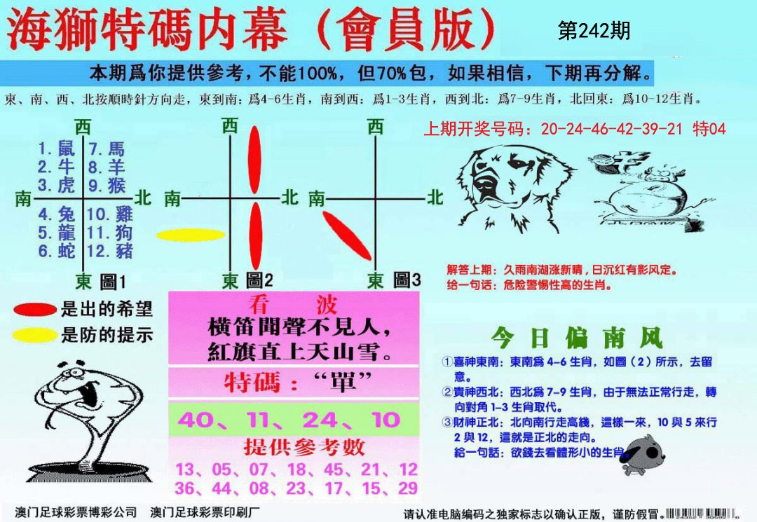 2024242期海狮特码会员报