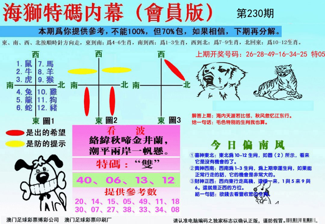 2024230期海狮特码会员报