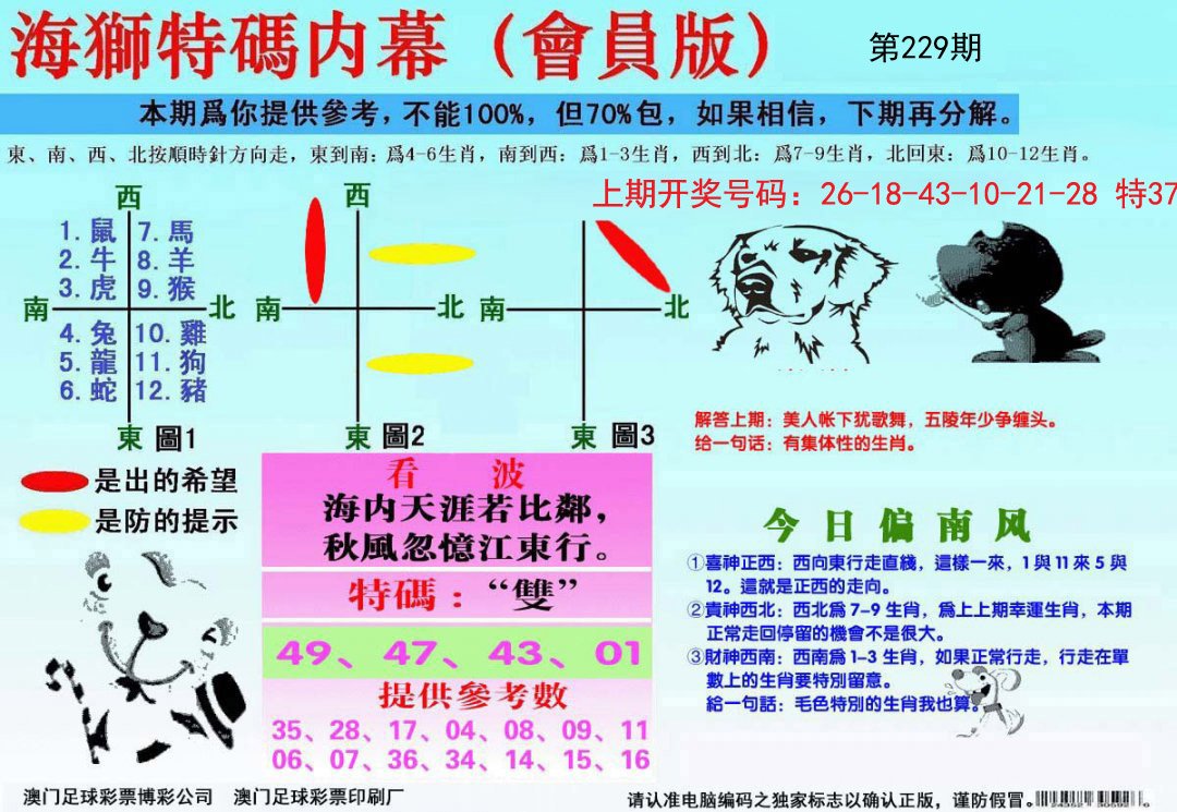 2024229期海狮特码会员报