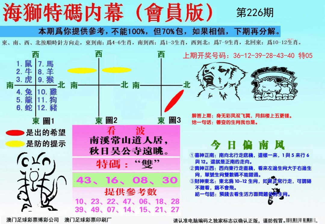 2024226期海狮特码会员报