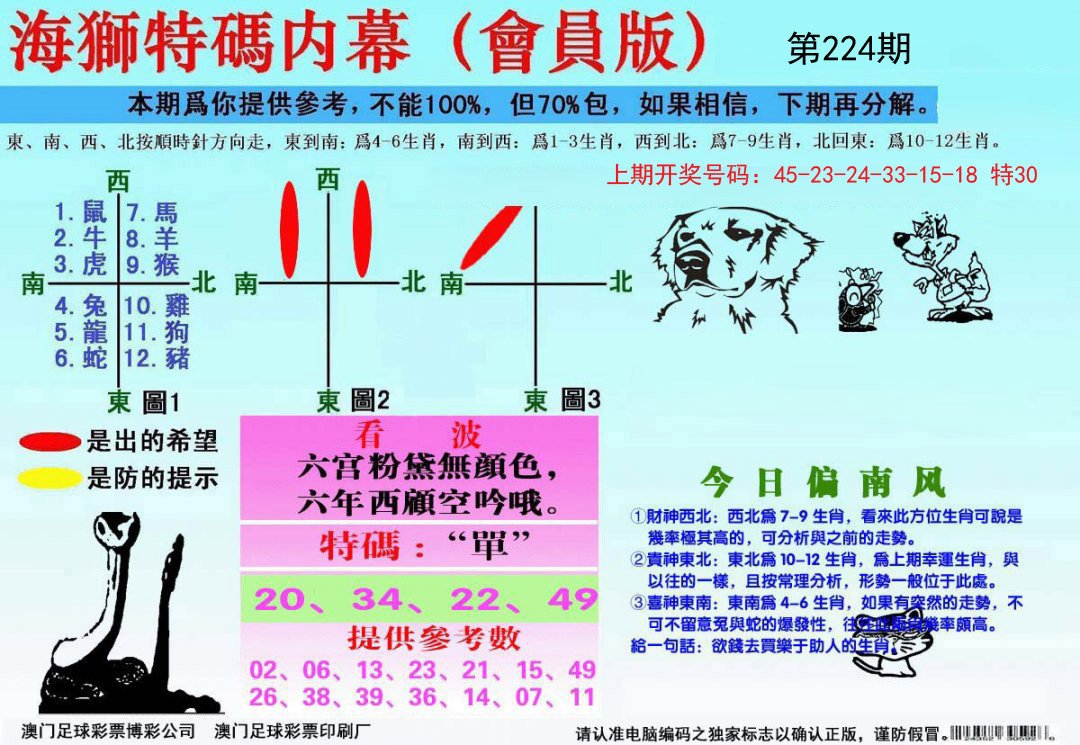 2024224期海狮特码会员报