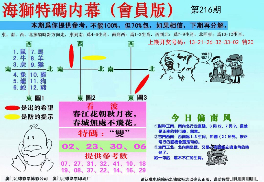 2024216期海狮特码会员报