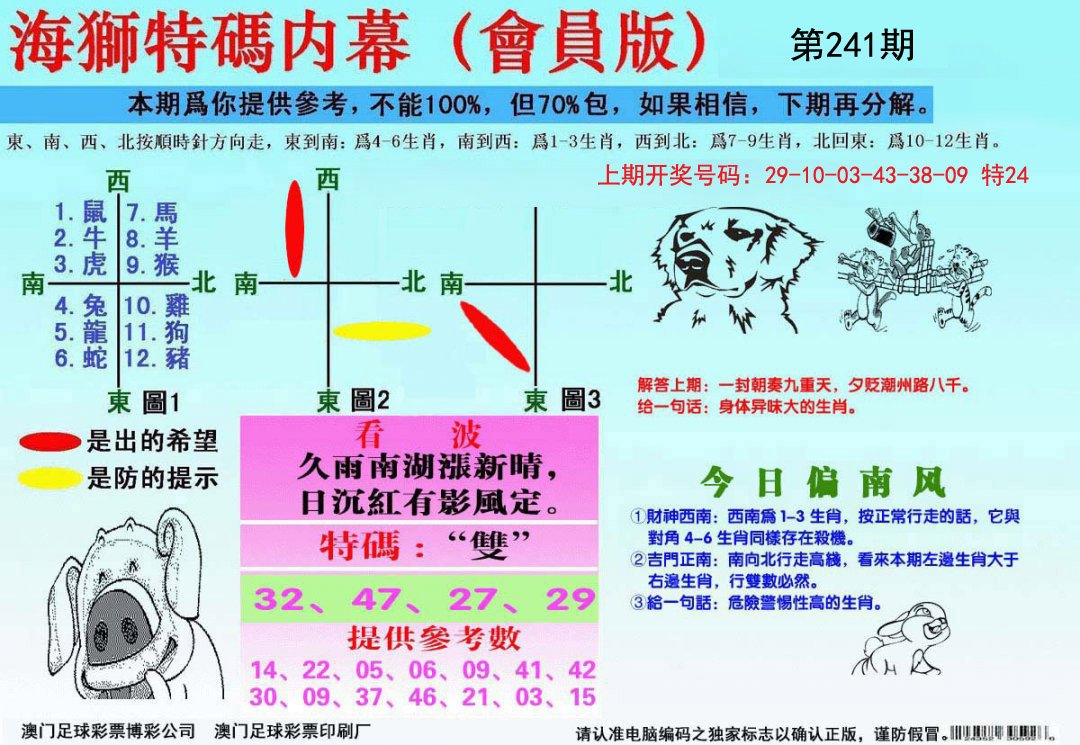 2024241期海狮特码会员报