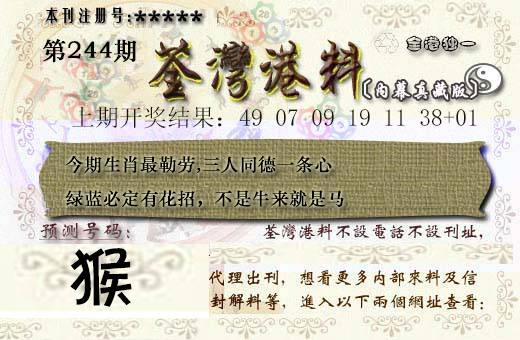 2024244期茶湾港料