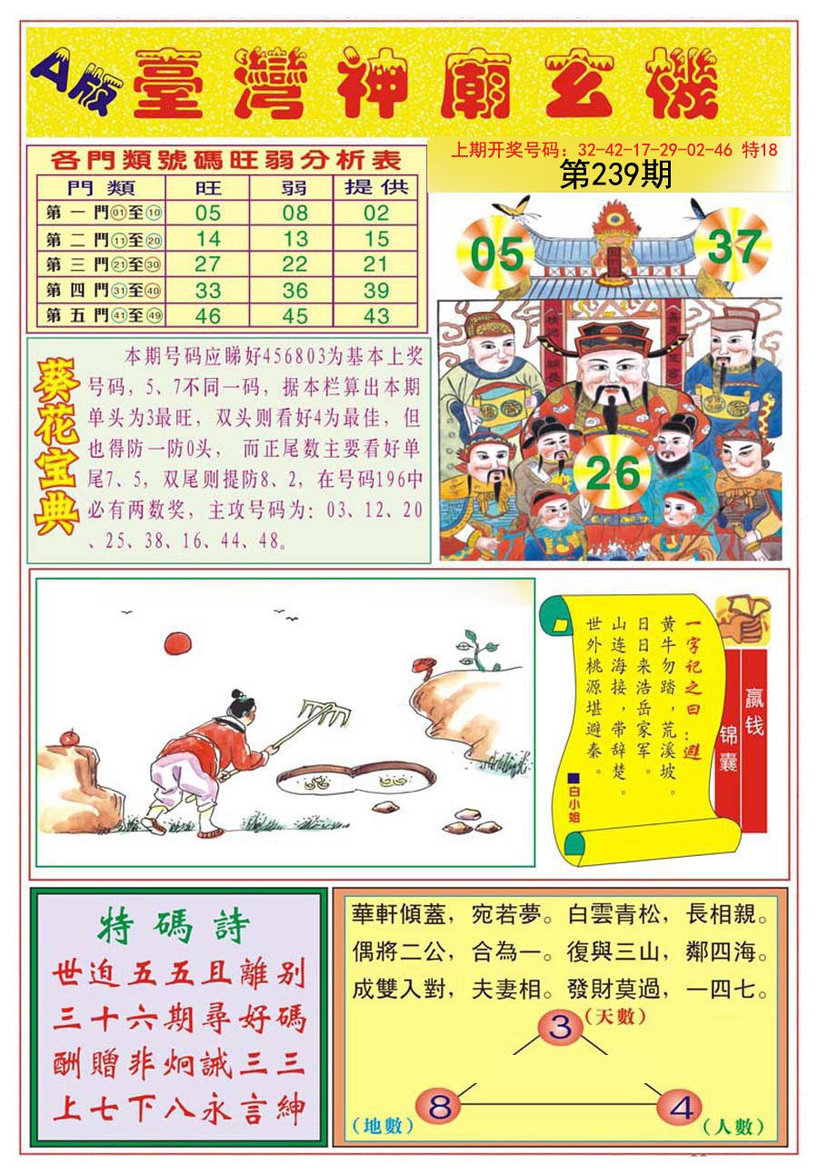 2024239期台湾神庙A