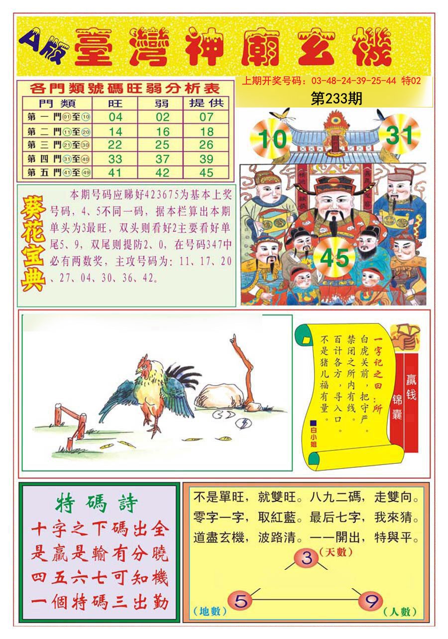 2024233期台湾神庙A