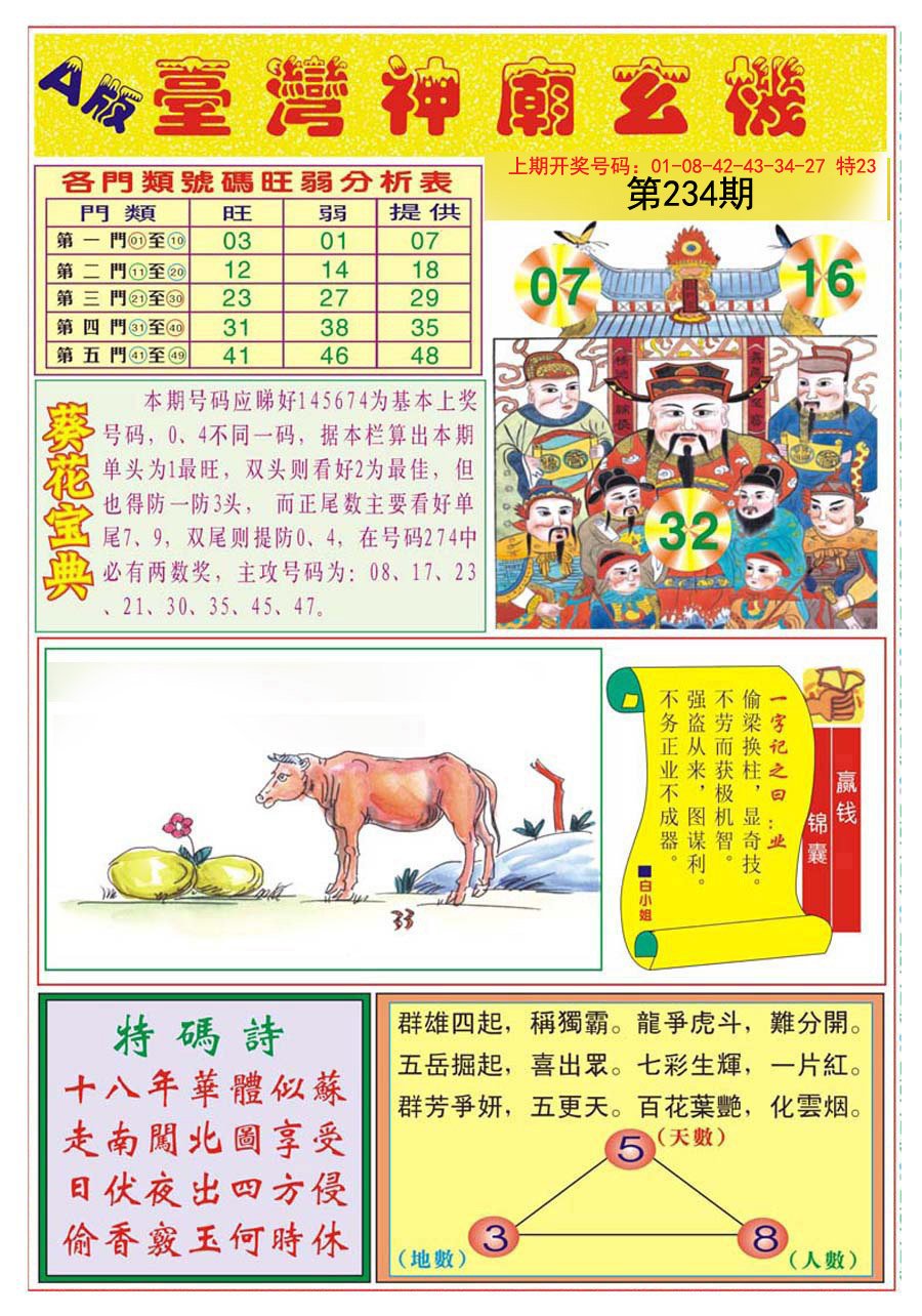 2024234期台湾神庙A