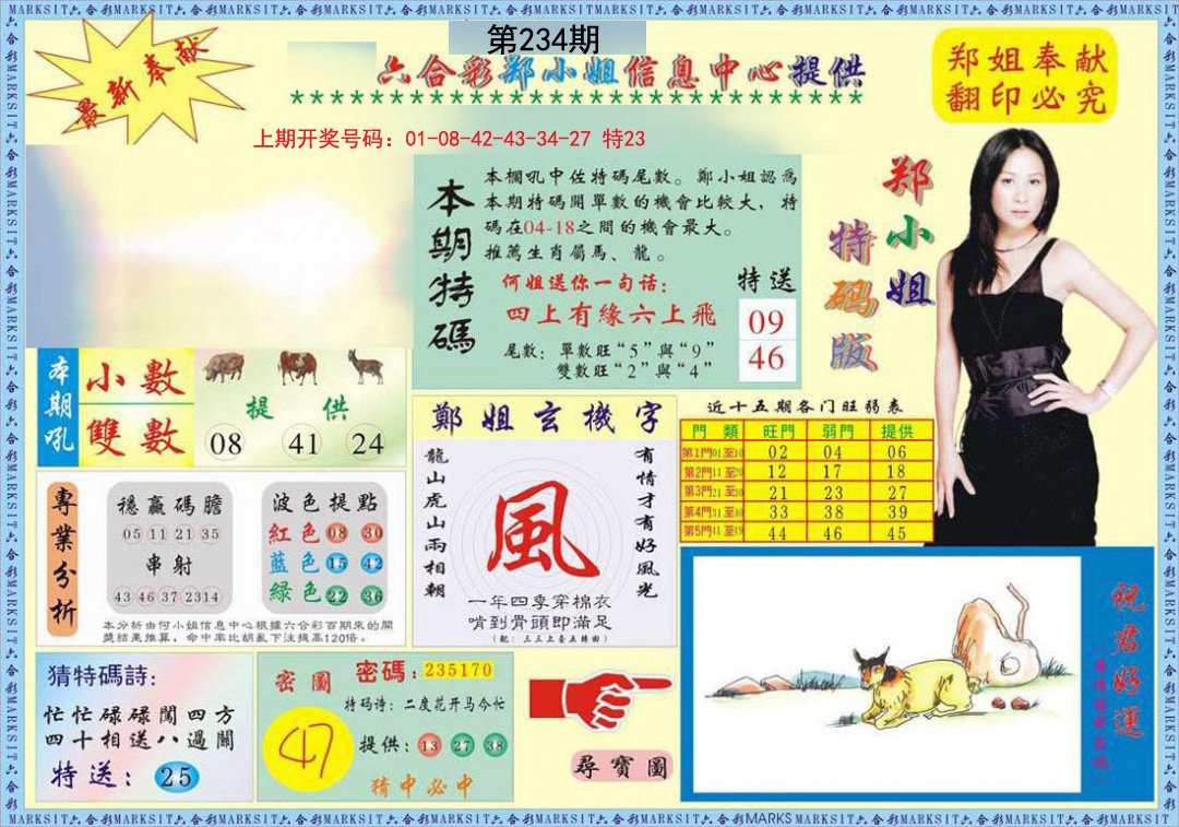 2024234期郑小姐特码报A
