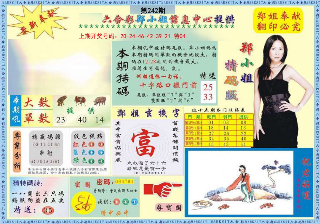 2024242期郑小姐特码报A