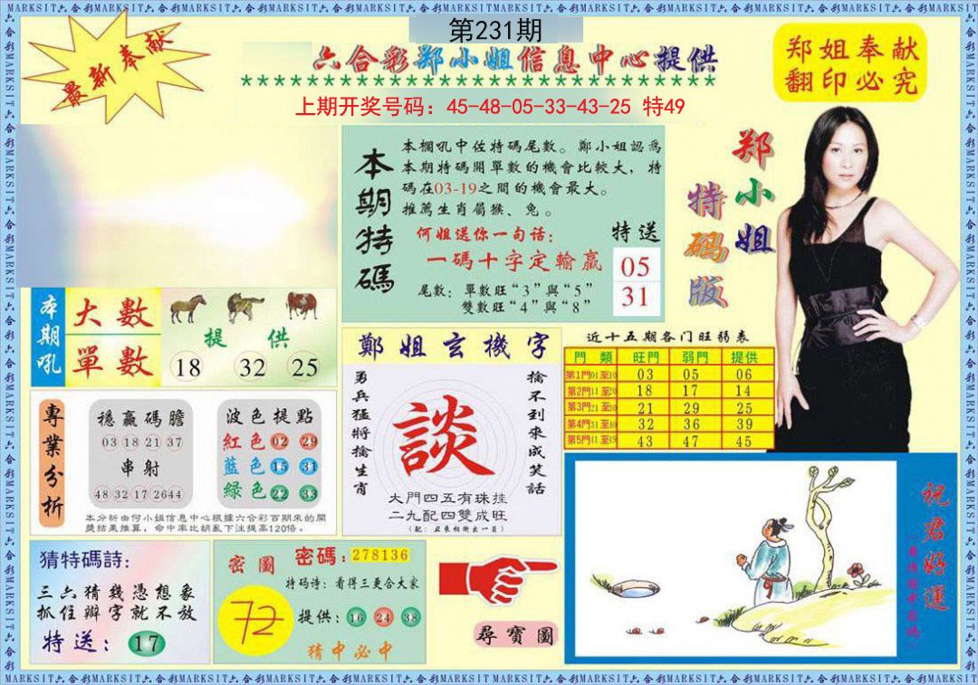 2024231期郑小姐特码报A