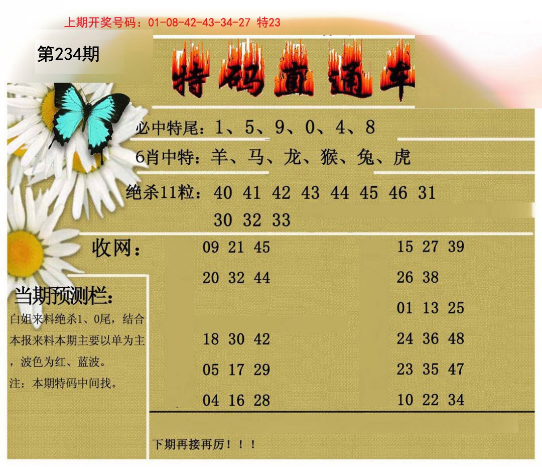 2024234期特码直通车