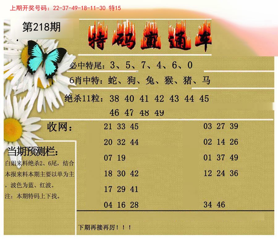 2024218期特码直通车