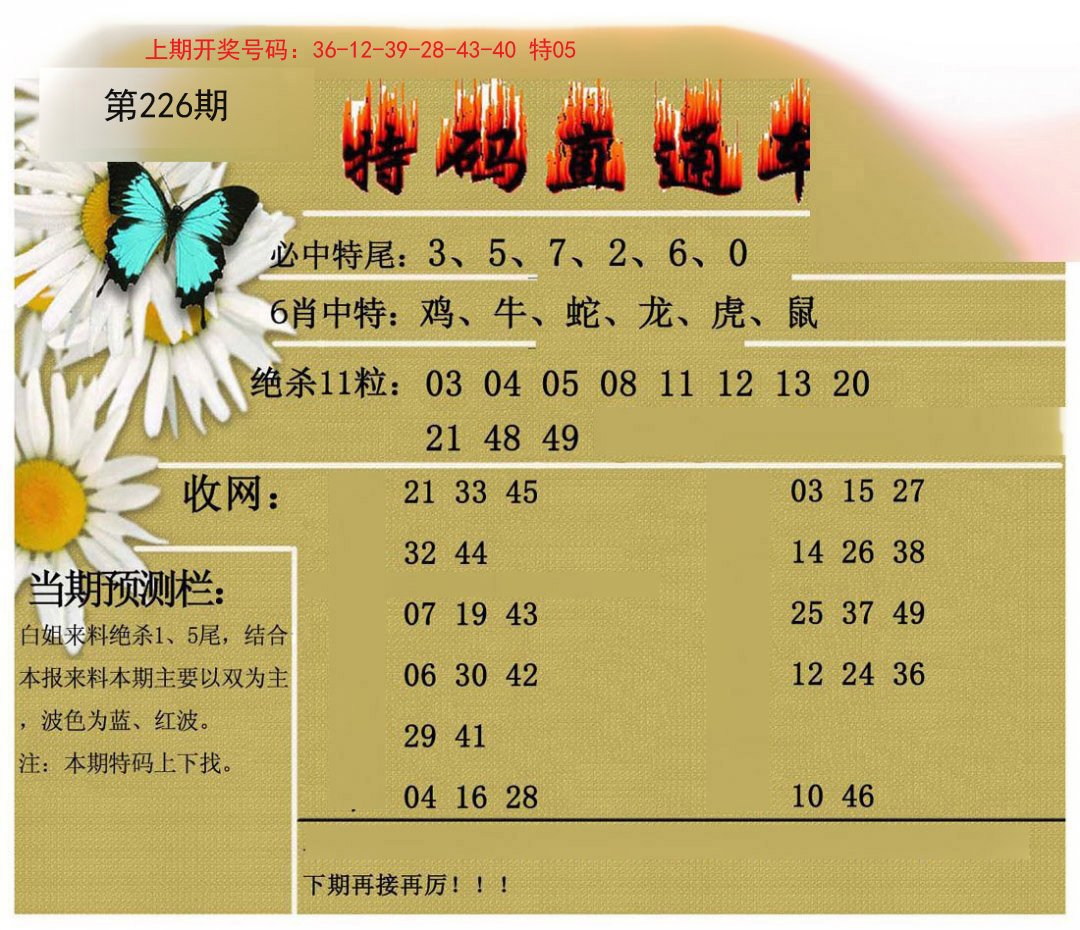 2024226期特码直通车