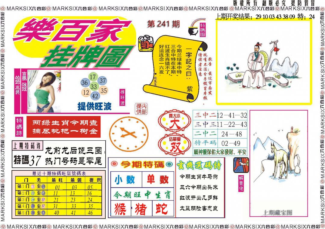 2024241期乐百家挂牌图