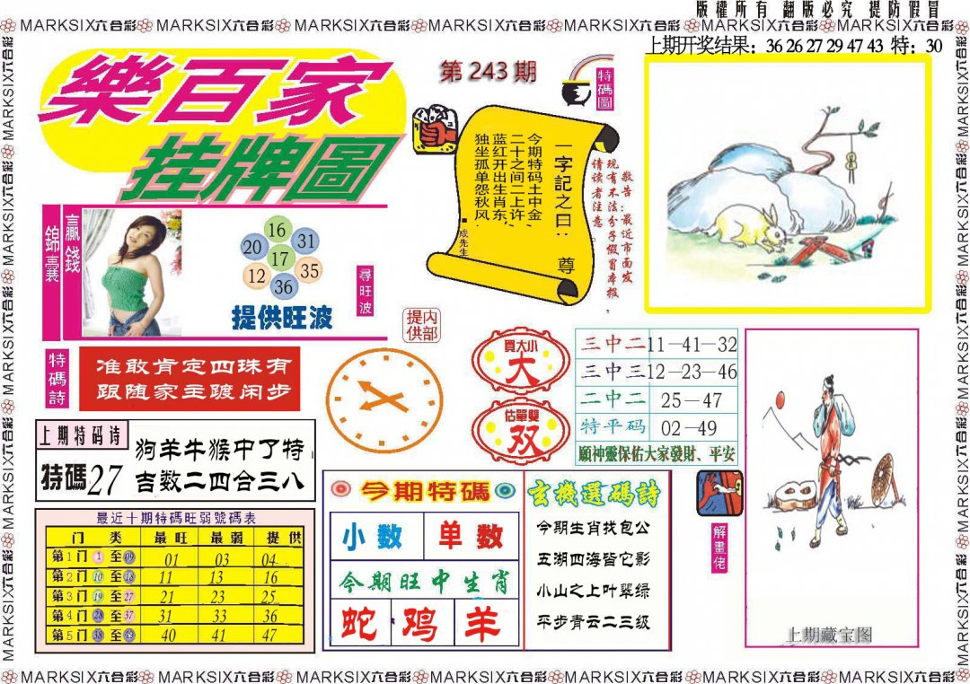 2024243期乐百家挂牌图