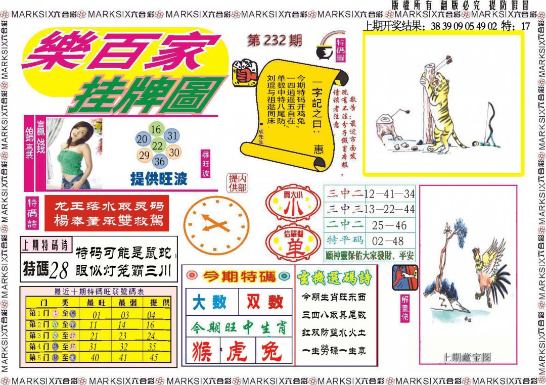 2024232期乐百家挂牌图