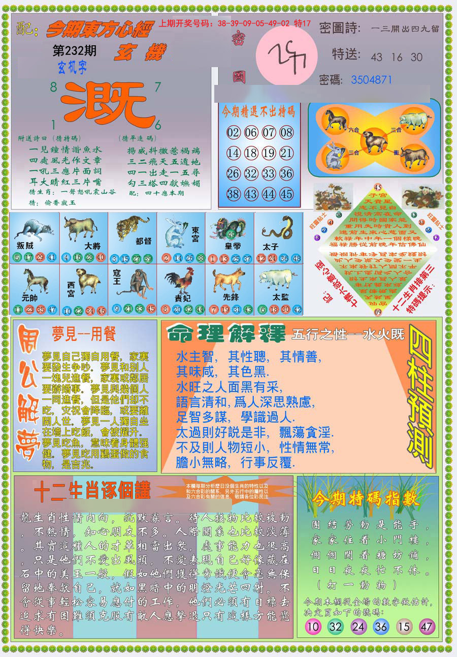 2024232期(新版)东方心经B