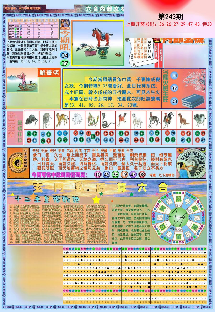 2024243期(新版)内部玄机A