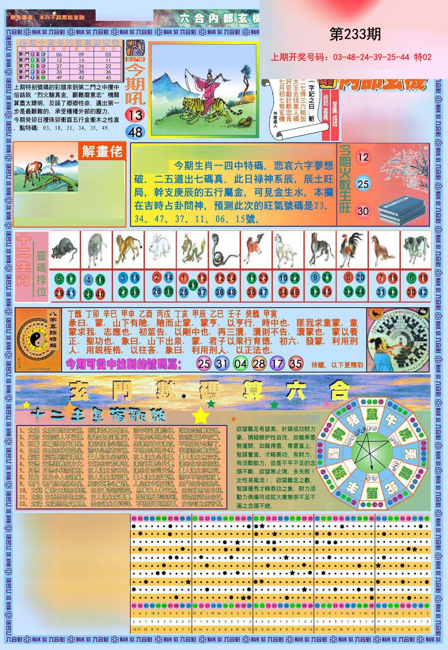 2024233期(新版)内部玄机A
