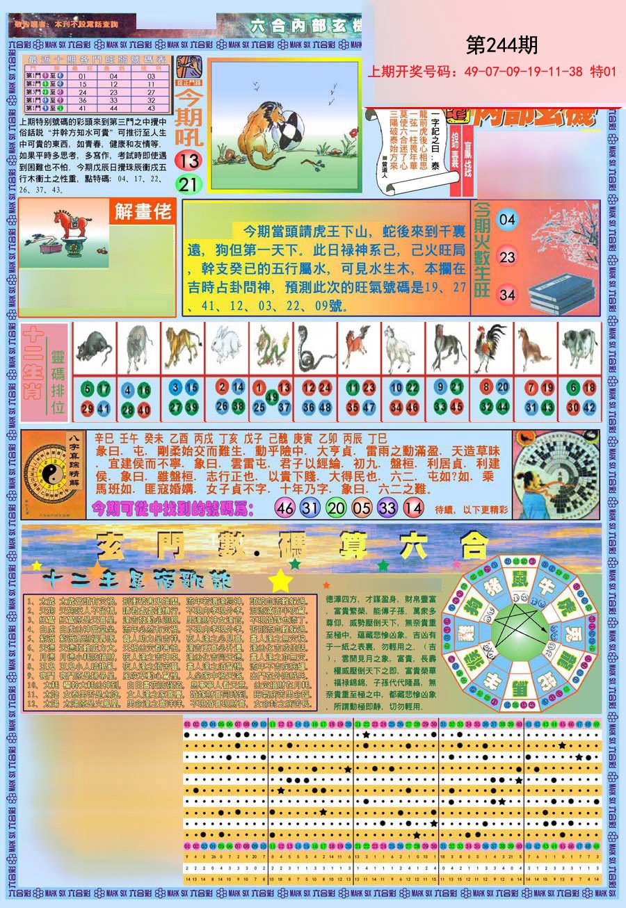 2024244期(新版)内部玄机A