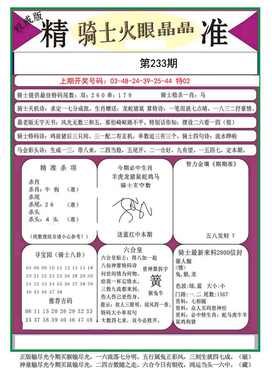2024233期骑士火眼晶晶（正）