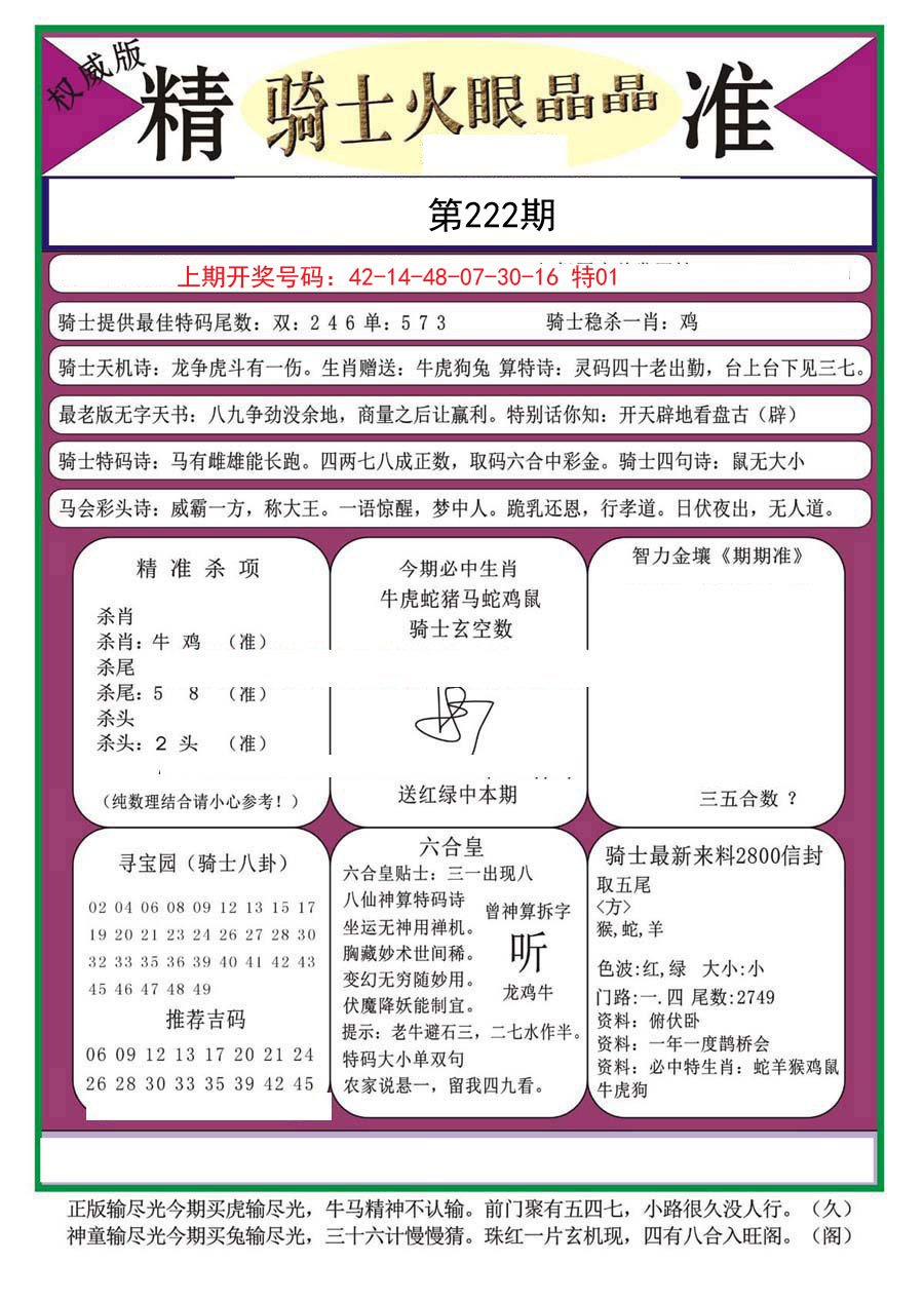 2024222期骑士火眼晶晶（正）