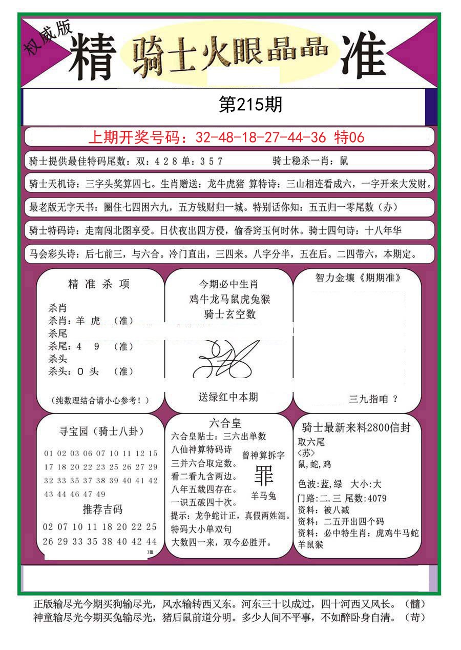 2024215期骑士火眼晶晶（正）
