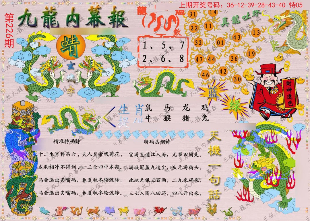 2024226期正版九龙内幕报