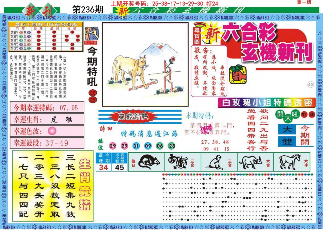 2024236期新六合彩特码新刊A