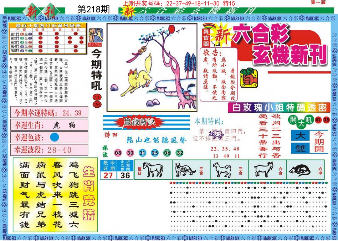 2024218期新六合彩特码新刊A