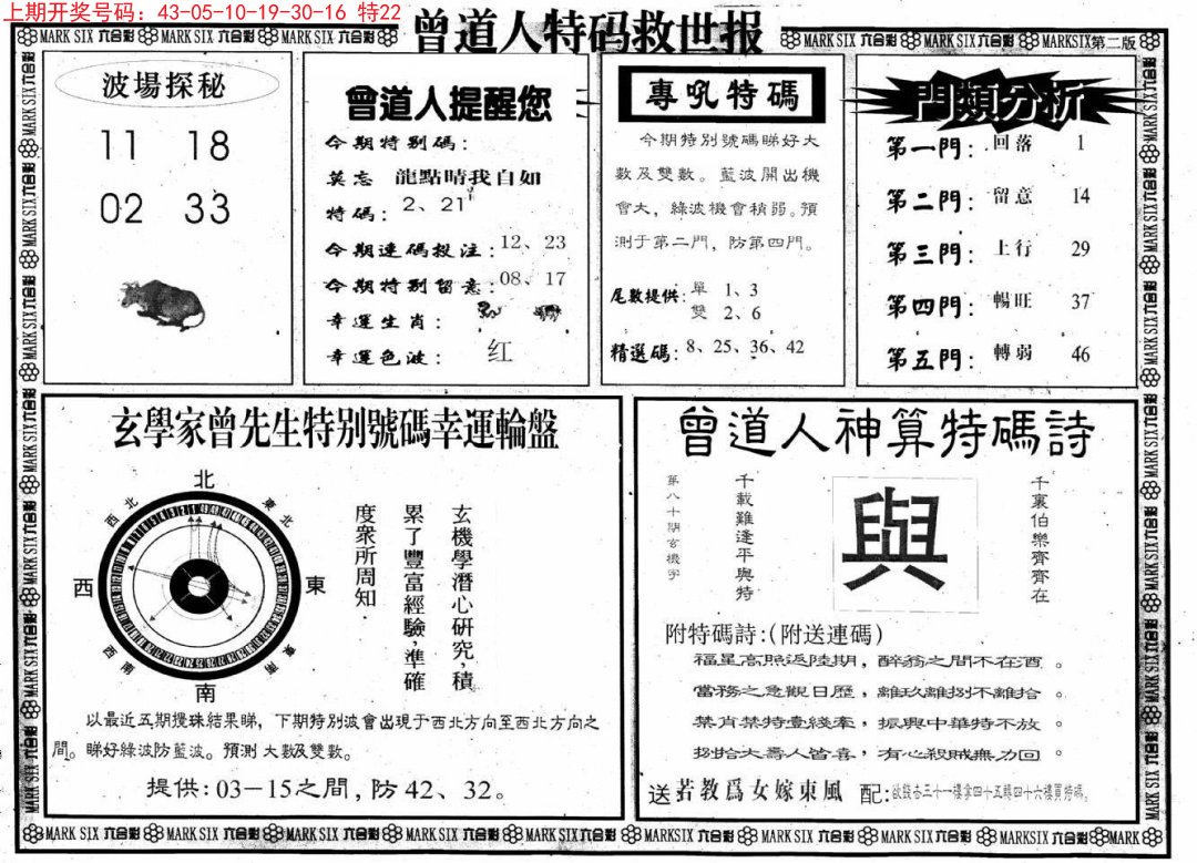 2024225期曾道人特码救世B