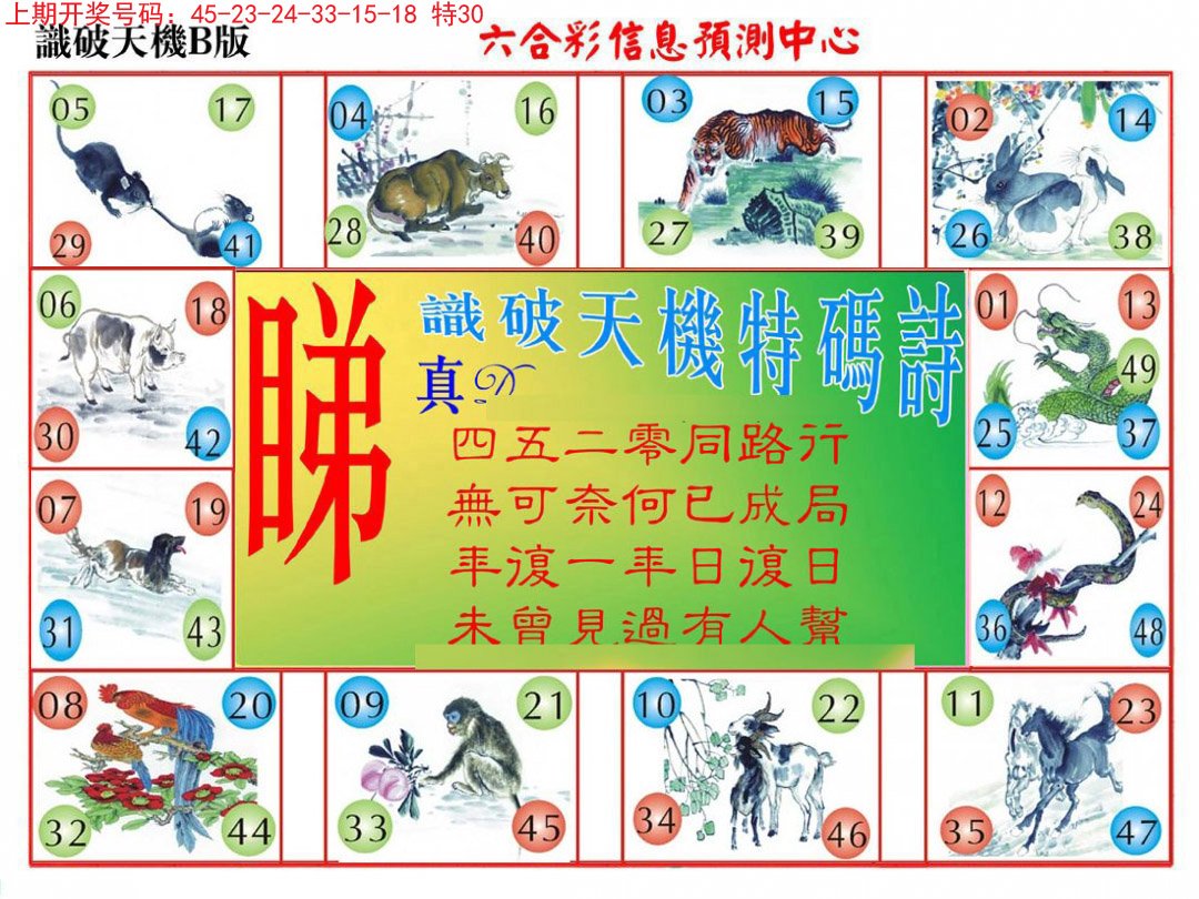 2024224期识破天机B版
