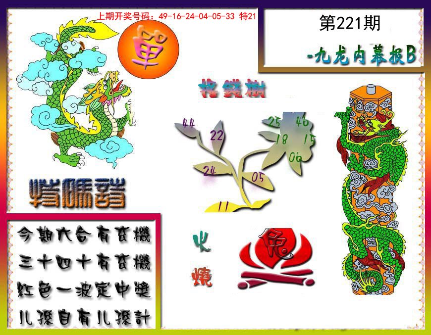 2024221期九龙内幕特肖图a