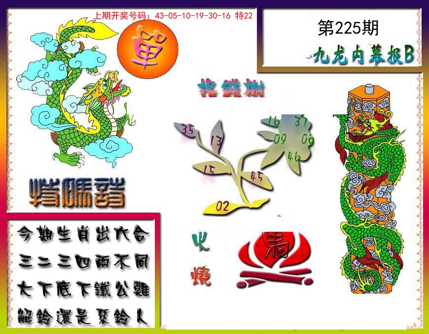 2024225期九龙内幕特肖图a