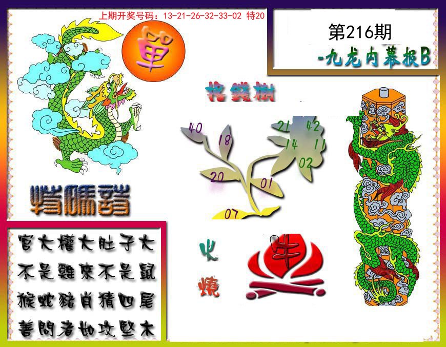2024216期九龙内幕特肖图a