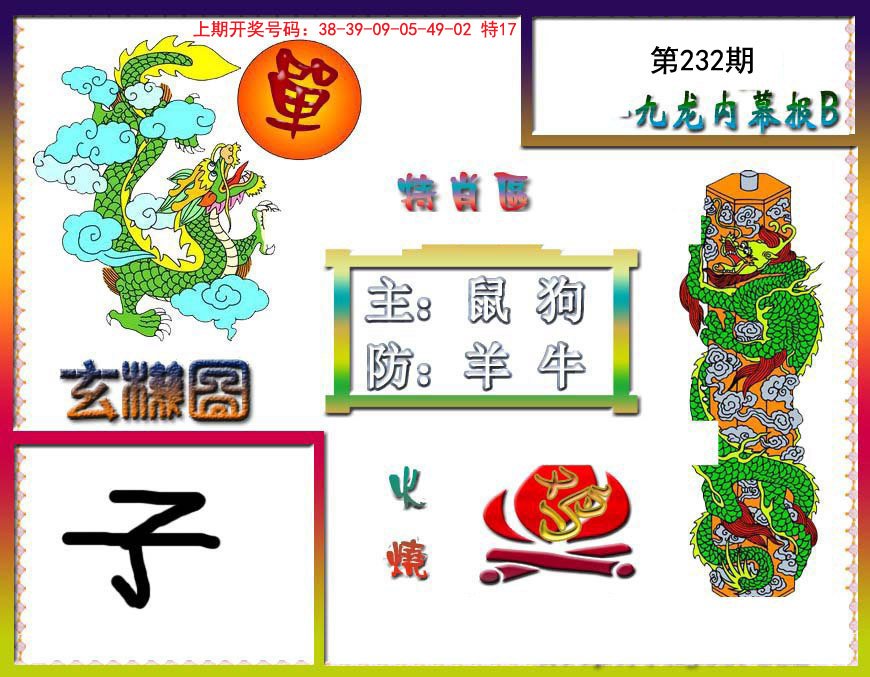 2024232期九龙内幕特肖图B