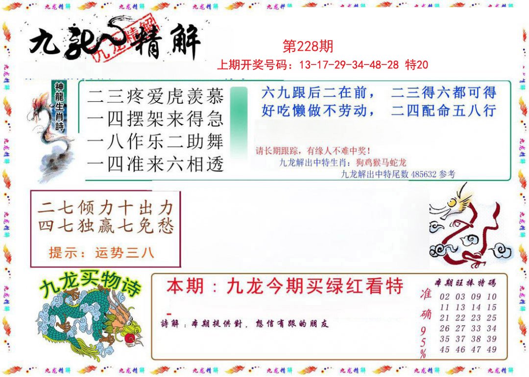 2024228期九龙精解