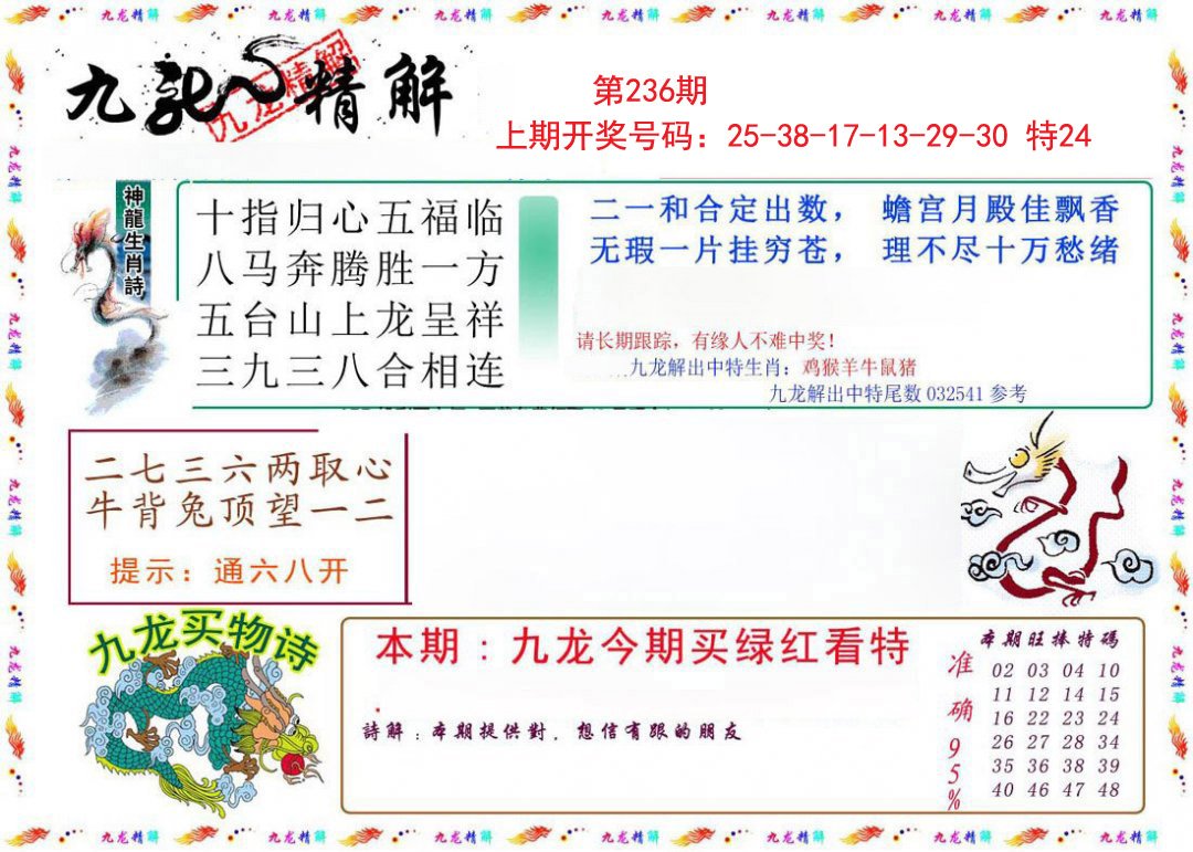 2024236期九龙精解