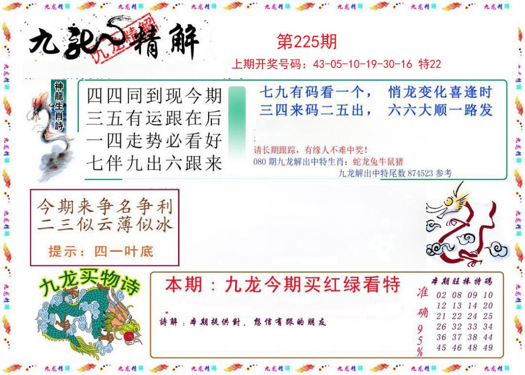 2024225期九龙精解