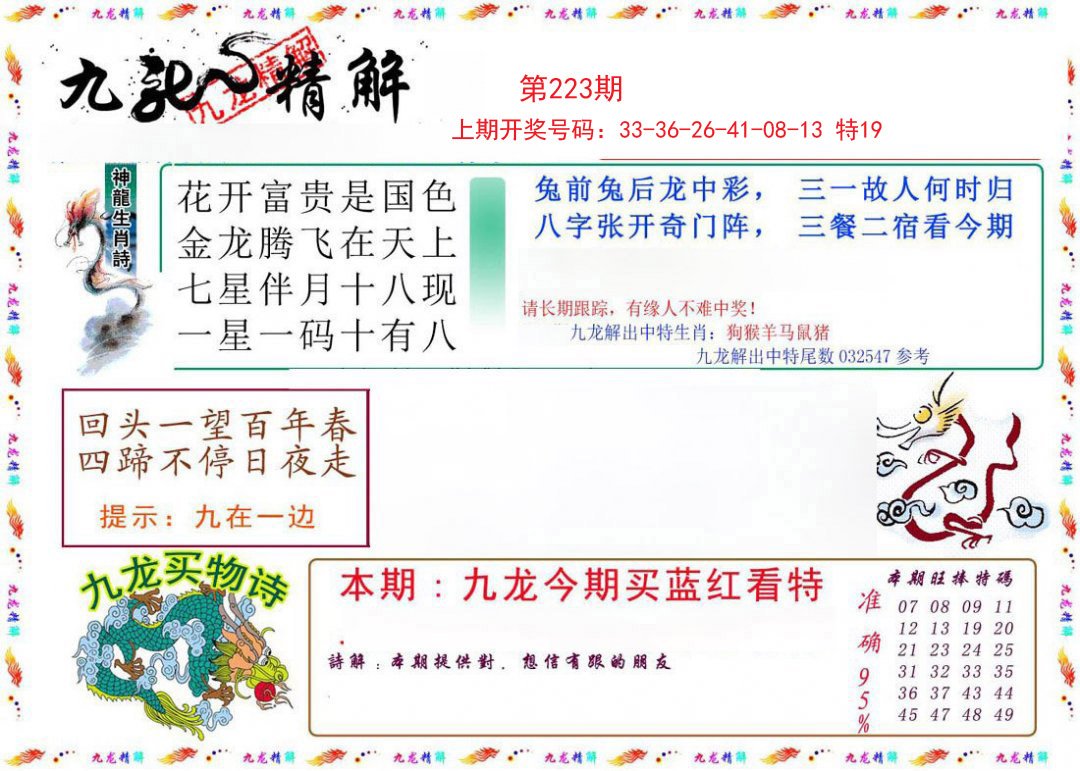 2024223期九龙精解