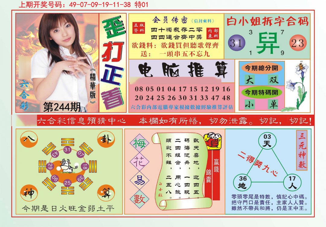 2024244期歪打正着