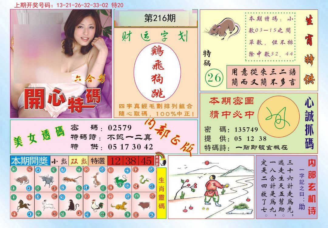 2024216期开心特码