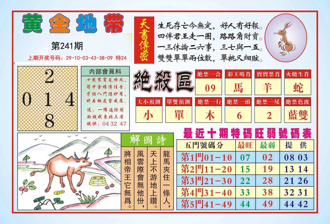 2024241期黄金地带
